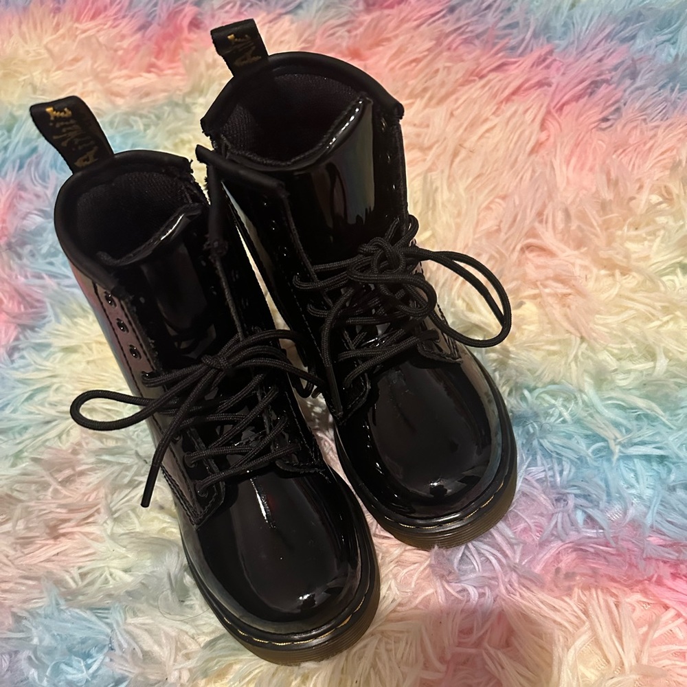 Black patent leather dr. martens size 10 toddler